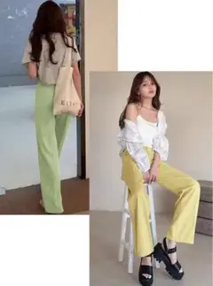 新品　GRL センタープレスストレートパンツ[ai07]