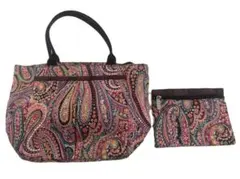◇美品 レスポートサック ペイズリー総柄 ハンドバッグ ポーチ付き◇