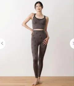 SUKALAフラワーブーケレギンス ブラウン Sサイズ