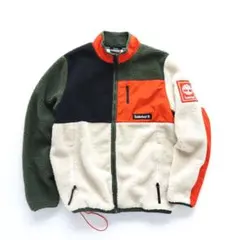 ティンバーランド ボアフリース ジャケット ブラック ホワイト【Ｌ】