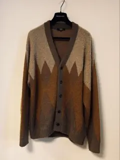 BEAMS モヘヤタッチ アーガイル ビッグ カーディガン