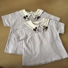 リトシー　ミッキー ミニー 襟付き Tシャツ2枚セット　兄妹　姉弟