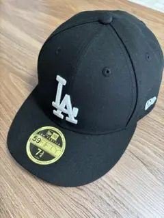 【美品】New Era 59FIFTY LA ブラックキャップ 7 3/4
