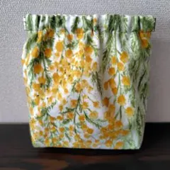 ☆バネ口ポーチ　ポーチ　小物入れ　小物雑貨　ミモザ