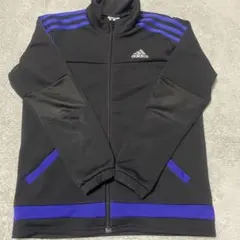 adidas ジャージ 140 黒/青 3本ライン