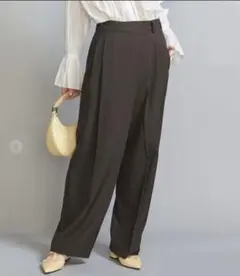 【新品タグ付】ポプリン 2タック ラップパンツ ―ウォッシャブル― S