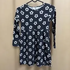 H&M ブラック花柄 長袖ワンピース