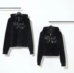 BLACKPINK ベロアジップアップフーディー ネイビー 上下セット 特典付