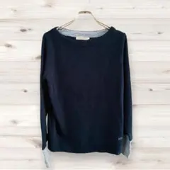 B1184【クロコダイル】長袖プルオーバー（L）ニット ボーダー ロゴ ヤマト