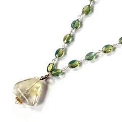 シトリン　グリーンクォーツ　ネックレス