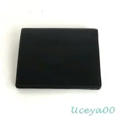 UPrenoma ユーピーレノマ 二つ折り財布 黒 ブラックレザー 型押し ロゴのサムネイル
