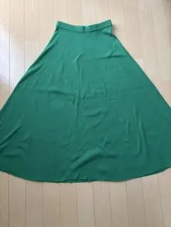 MACPHEE コットンリブフレアスカート グリーンのサムネイル