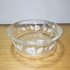昭和レトロ　未使用　iwaki パイレックス 耐熱ガラスボウル チューリップ柄のサムネイル