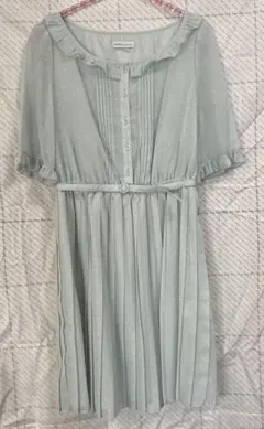 earth music&ecology ミントグリーン ドット柄ワンピース