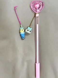 ほっぺちゃん　ステッキ　ストラップ　2点セット