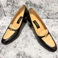 シャネル CHANEL バイカラー パンプス 36.5 ココマーク 黒 ベージュのサムネイル
