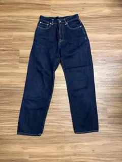 ブルー ハイウエスト デニムパンツ