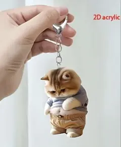セール中　新品　ねこキーホルダー　ぽっちゃりねこちゃん　キーチェーン