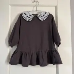 【ネクストnext】襟付き裏起毛スエットワンピース　92cm グレー