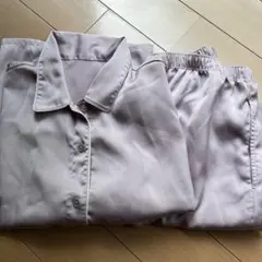 薄紫 サテン パジャマセット 半袖