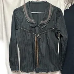 axesfemme アクシーズファム 長袖 ブラウス ブラック 黒 フリル