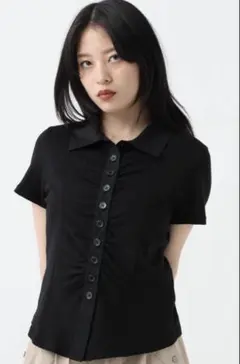 【最終値下げ】ストレッチギャザーレギュラーシャツ　jeanasis/ジーナシスのサムネイル