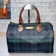 美品 ポロ ラルフローレン ミニボストンバッグ ブラックウォッチ タグ付　90s