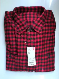 UNIQLO＊フランネルチェックシャツ L Red