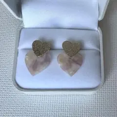 ハート型 揺れる ピアス (シリコンキャッチ)