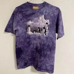 THE MOUNTAIN アニマルTシャツ ペンギン　タイダイ　紫　X L