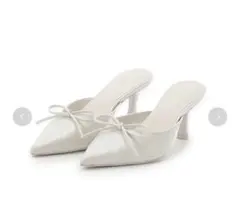 【美品】スナイデル SNIDEL リボンミュール　White S