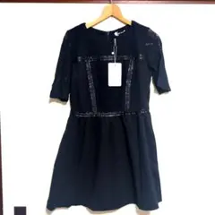 新品未使用　タグ付き　NAF NAF 　ブラック 半袖 　ひざ丈ワンピース　S