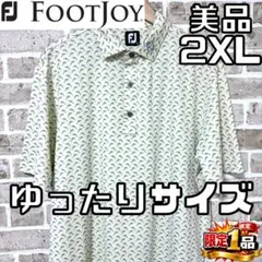 【早い者勝ち✨】フットジョイ メンズ 半袖 ポロシャツ 2XL イエロー系/総柄のサムネイル