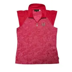 美品✨DANCEWITHDRAGON ハーフジップ ノースリーブ ポロシャツ 柄