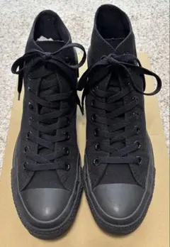 値下げしました　コンバース オールブラック ハイカットスニーカー　25㎝