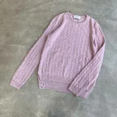 グリーンレーベル Vネック カシミヤ ニット 40 長袖 ケーブル編み