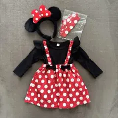 SHEINミニー風コスチューム＋公式ミニーカチューシャ