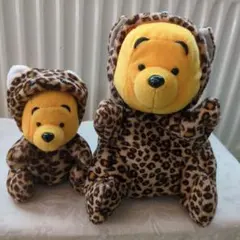 プーさん レオパード柄 ぬいぐるみ、パペットセット