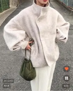 nugu klee モヘアライクハーフジャケット ベージュ