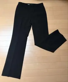 【美品】ブラック センタープレス フレアパンツ 裏地あり