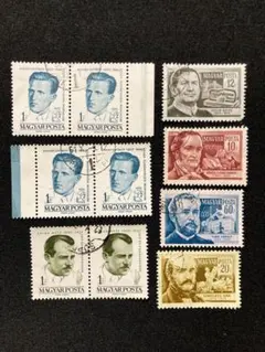 ◉外国切手　ハンガリー切手　人物10枚　使用済み切手 1961年発行など