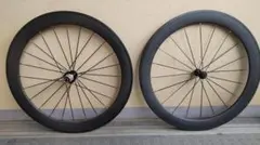 中華カーボンホイール前後45mmリムブレーキ 45mm高の中華カーボンリム(Fiberin cycling)でディスクブレーキ