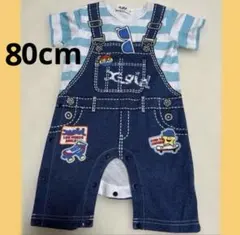 美品 80cm 女の子 エックスガールステージス 半袖 ロンパース 騙し絵のサムネイル