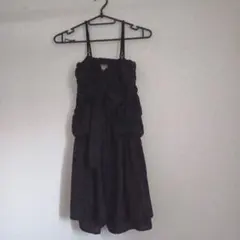 one way 黒いシフォンキャミソール　オールインワン