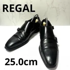 REGAL ダブルモンクストラップシューズ 黒スエード　　　　　未使用品 中古・古着通販】REGAL (リーガル) ダブルモンクストラップシューズ
