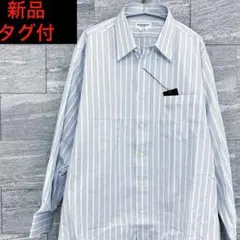 新品✨タグ付イヴサンローラン　ストライプシャツブルーホワイト　00 90 y2k