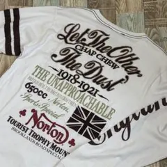 Norton ノートン 長袖カットソー ロンt 刺繍 tシャツ ホワイト