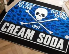 CREAM SODA スカルデザインマット60×40cmブルー