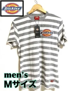 Dickies ストライプ パイルTシャツ Mサイズ新品タグ付グレー
