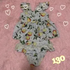 果物プリント ワンピース水着 130cm